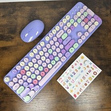 Combo de mouse teclado sem fio colorido UBOTIE computador, máquina de escrever retrô flexível comprar usado  Enviando para Brazil