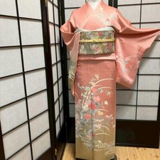 Usado, 3964# Kimono Japonês Vintage Feminino Tecido de Seda Robe Kimono vendido apenas Rosa comprar usado  Enviando para Brazil
