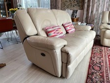 Cream leather sofa for sale  UK