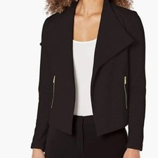 Jaqueta texturizada Calvin Klein gola asa estilo moto bolsos com zíper dourado XS comprar usado  Enviando para Brazil