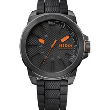 Relógio analógico masculino Hugo Boss 1513004 laranja preto mostrador 50mm pulseira de silicone #10 comprar usado  Enviando para Brazil