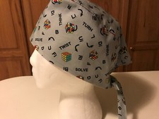 Chapéu esfoliante ou chef enfermagem médica quimioterapia caveira cubo Rubik tecido de algodão comprar usado  Enviando para Brazil