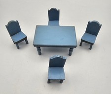 Conjunto de jantar vintage STROMBECKER móveis de madeira para casa de bonecas ~ mesa e 4 cadeiras AZUL comprar usado Conjunto de jantar vintage STROMBECKER móveis de madeira para casa de bonecas ~ mesa e 4 cadeiras AZUL comprar usado  Enviando para Brazil
