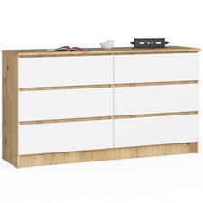 AKORD KOMODA K140 6SZ CLP DĄB ARTISAN / BIAŁY, używany na sprzedaż  PL