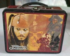 Lancheira Disney Piratas do Caribe Capitão Jack Sparrow metal lata, usado comprar usado  Enviando para Brazil