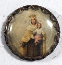 Medalha de vidro rara 1800 Nossa Senhora Monte Carmelo bolha católica francesa antiga comprar usado  Enviando para Brazil