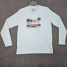 Camisa masculina Vapor Apparel grande azul prancha ondas de surf aproveitem os raios UPF 50 comprar usado  Enviando para Brazil