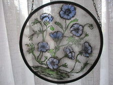 Fensterbild glasbild blumenmus gebraucht kaufen  Hattersheim