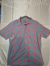Camisa masculina Fox Racing Brake Check manga curta com botões azul vermelha xadrez tamanho XL comprar usado  Enviando para Brazil