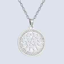 Collar Pentagrama Pentáculo Fase Luna Transparente Circón Cresent Luna Wicca Regalo, usado segunda mano  Embacar hacia Argentina