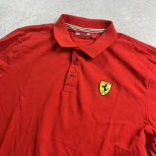 Camisa polo masculina Ferrari XL vermelha Scuderia Ferrari malha algodão golfe corrida comprar usado  Enviando para Brazil
