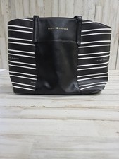 Bolsa de ombro feminina Tommy Hilfiger listra preta e branca bolsa de viagem grande  comprar usado  Enviando para Brazil
