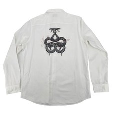 Camisa Hugo Boss masculina tamanho G branca ajuste reto logotipo cobra gráfico botão para cima, usado comprar usado Camisa Hugo Boss masculina tamanho G branca ajuste reto logotipo cobra gráfico botão para cima, usado comprar usado  Enviando para Brazil