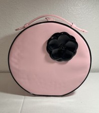 Maquiagem de vinil rosa alça de viagem 11" mala retrô bolsa floral pitoresca, usado comprar usado  Enviando para Brazil
