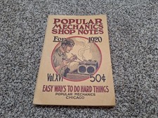 POPULAR MECHANICS SHOP NOTES for 1920, Easy Ways To Do Hard Things, Vintage VG segunda mano  Embacar hacia Mexico