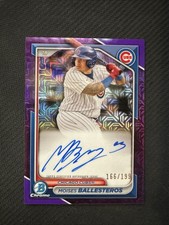 2024 Bowman Mega Box Chrome Mojo Auto Moises Ballesteros roxo refrator /199, usado comprar usado  Enviando para Brazil