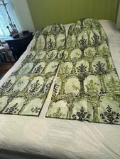 Usado, Cortinas verdes plissadas vintage 2 painéis 64" textura de fibra de vidro plissada FSh comprar usado  Enviando para Brazil