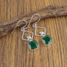 Brincos de prata esterlina 925 com pedra preciosa ônix verde presente aniversário mães joias comprar usado  Enviando para Brazil
