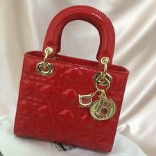 Dior Red Patent Calfskin Leather Lady Dior Bag, usado comprar usado  Enviando para Brazil