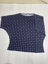 Blusa Seasons Geométrica Estampada Azul Marinho Manga de Morcego Tamanho Grande comprar usado  Enviando para Brazil