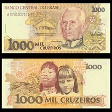 🇧🇷 Brasil 1000 Cruzeiros 1990 Candido Rondon P 231 a Crisp UNC comprar usado  Enviando para Brazil