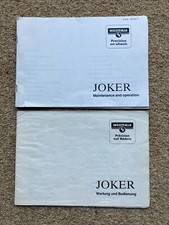 Westfalia joker manuals for sale  GUILDFORD