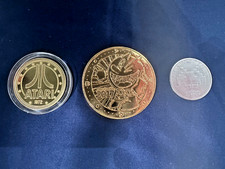 Moedas/fichas de colecionadores PAC MAN, ATARI & SPACE INVASERS sala de jogos, usado comprar usado  Enviando para Brazil