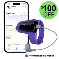 Oxímetro de pulso contínuo Wellue VisualOxy com sonda de anel O2 monitor de frequência cardíaca, usado comprar usado  Enviando para Brazil