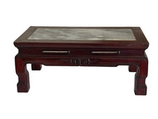 Vintage Chinês 14 1/8" Suporte de Exibição de Madeira Base com Tampo de Mármore comprar usado  Enviando para Brazil