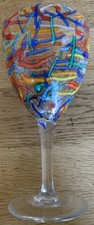 Pier 1 Importado Splatter Confete Copo Soprado à Mão 8”Cálice Copo de Vinho comprar usado  Enviando para Brazil