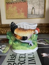 Usado, Estatueta antiga inglesa de cerâmica Staffordshire galinha galo copo de ovo comprar usado  Enviando para Brazil