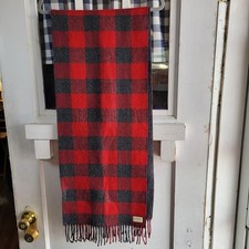 Cobertor Abercrombie & Fitch vermelho preto xadrez pontas franjas novo sem etiquetas comprar usado  Enviando para Brazil