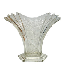 GRANDE VASO DE VIDRO ART DÉCO VENTILADOR FLORES RELEVO BOÊMIO TCHECOSLOVÁQUIA ASSINADO 1930 comprar usado  Enviando para Brazil