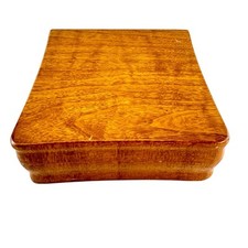 Caixa de joias vintage articulada folheado de madeira 6" quadrado década de 1960 forro com tampa de espelho LEIA comprar usado  Enviando para Brazil