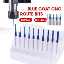 10 peças conjunto de bocados de roteador CNC nano revestimento azul 0,8-3mm 1/8" kits de lâmina de haste comprar usado  Enviando para Brazil