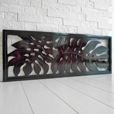 Painel de arte de alívio padrão Outlet Monstera 30 80cm MDF com molinete de oração, Wa No6889 comprar usado  Enviando para Brazil