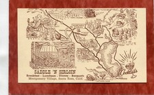 Usado, Santa Rosa, CA-VILLAGE SADDLE N SIRLOIN RARO Original c1960 Mapa PC para C. Chesney comprar usado  Enviando para Brazil