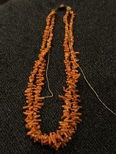 Gargantilha de latão graduada 16" colar vintage ramo vermelho coral dois fios comprar usado  Enviando para Brazil