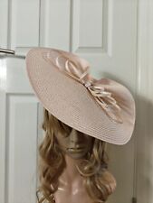 Usado, chapéu de casamento faixa burlesca millinery fascinador palha grande rosa pêssego nude comprar usado  Enviando para Brazil