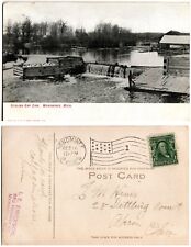 Postal de 1908 que muestra la antigua presa Scaling Gap en Menominee Michigan segunda mano  Embacar hacia Argentina