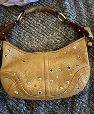 Bolsa Demi Coach cravejada couro marrom camelo 10931 Y2K comprar usado  Enviando para Brazil