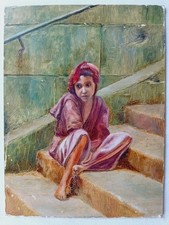Ancien tableau fillette d'occasion  France