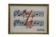Vintage 1981 Arte Folclórica Notas Musicais Instrumentos Ponto Cruz Needlepoint 14" comprar usado Vintage 1981 Arte Folclórica Notas Musicais Instrumentos Ponto Cruz Needlepoint 14" comprar usado  Enviando para Brazil