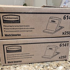2 CAIXAS sacos encerados Rubbermaid para receptáculo de guardanapo sanitário 250 por caixa (prateleira 2) comprar usado  Enviando para Brazil