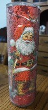 Vela pilar de vidro açucarado Papai Noel, renas e animais 9” Natal vintage comprar usado  Enviando para Brazil