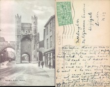 Monk Bar York Yorkshire Inglaterra 1908 carimbo postal cena de rua arquitetura histórica comprar usado  Enviando para Brazil