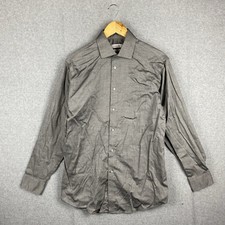Camisa masculina Calvin Klein 15,5 cinza aço + botão para cima sem ferro elástica manga longa comprar usado  Enviando para Brazil