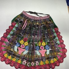 Avental bordado vintage feminino floral guatemalteco fantasia folclórica borla anos 90 comprar usado  Enviando para Brazil