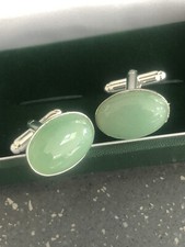 Jade cufflinks for sale  WEMBLEY