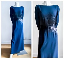 Vestido formal Pronovias azul marinho detalhe de lantejoulas manga longa 8 comprar usado Vestido formal Pronovias azul marinho detalhe de lantejoulas manga longa 8 comprar usado  Enviando para Brazil